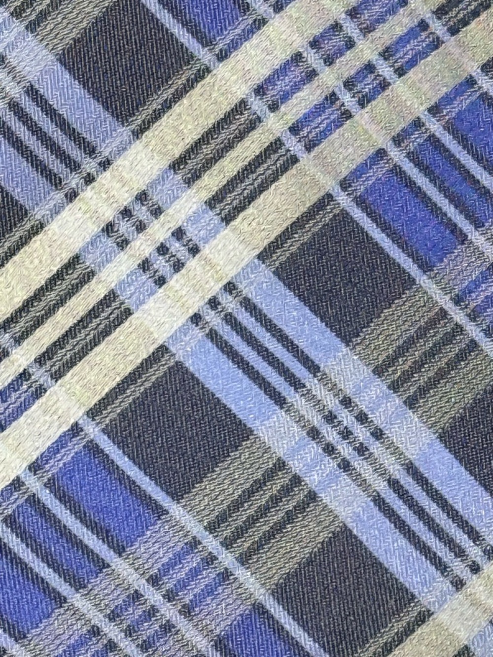 Calvin Klein Silk Tie Blue Gray Plaid Slim Cut Necktie 3.25” Width 59” Length - Picture 2 of 5